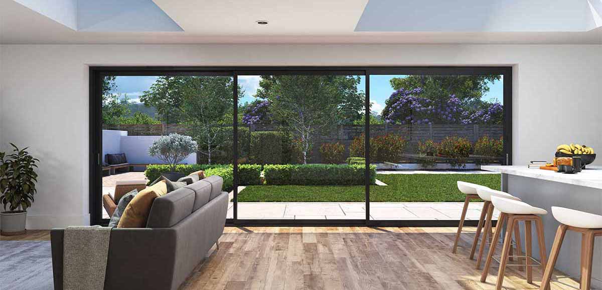 double track Cortizo 4700 aluminium patio doors
