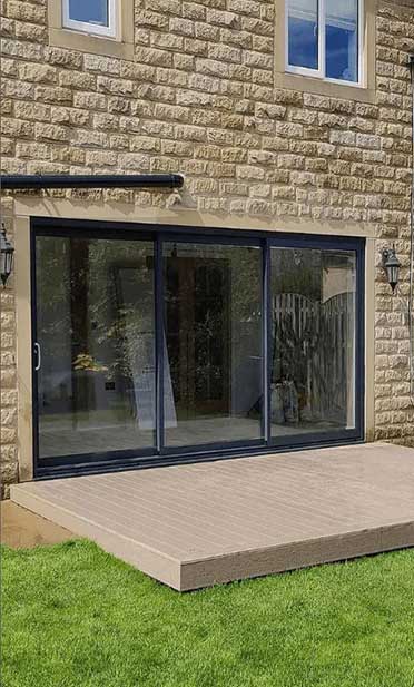 grey aluminium patio doors