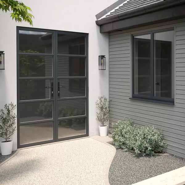 grey aluminium heritage french doors