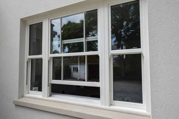 triple upvc sash window in white