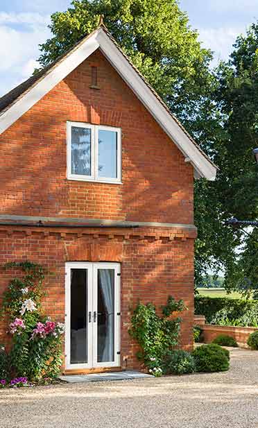 white aluminium french doors