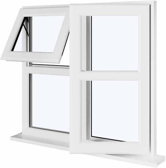 White UPVC Window Style 123