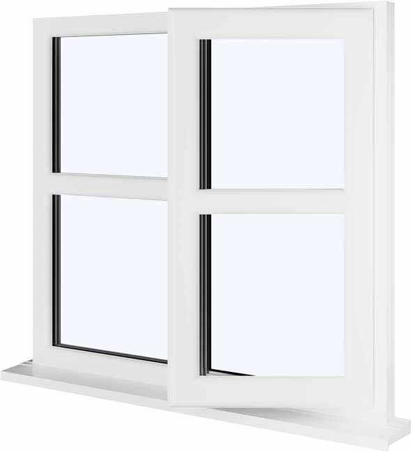 White UPVC Window Style 166